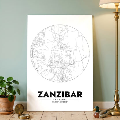 Zanzibar Spot Map Poster