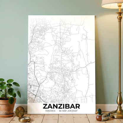 Zanzibar Elegant Map Poster