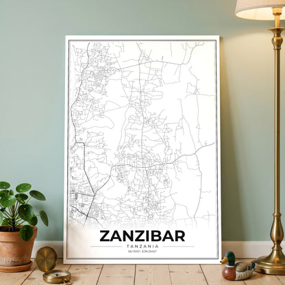 Zanzibar Modern Map Poster