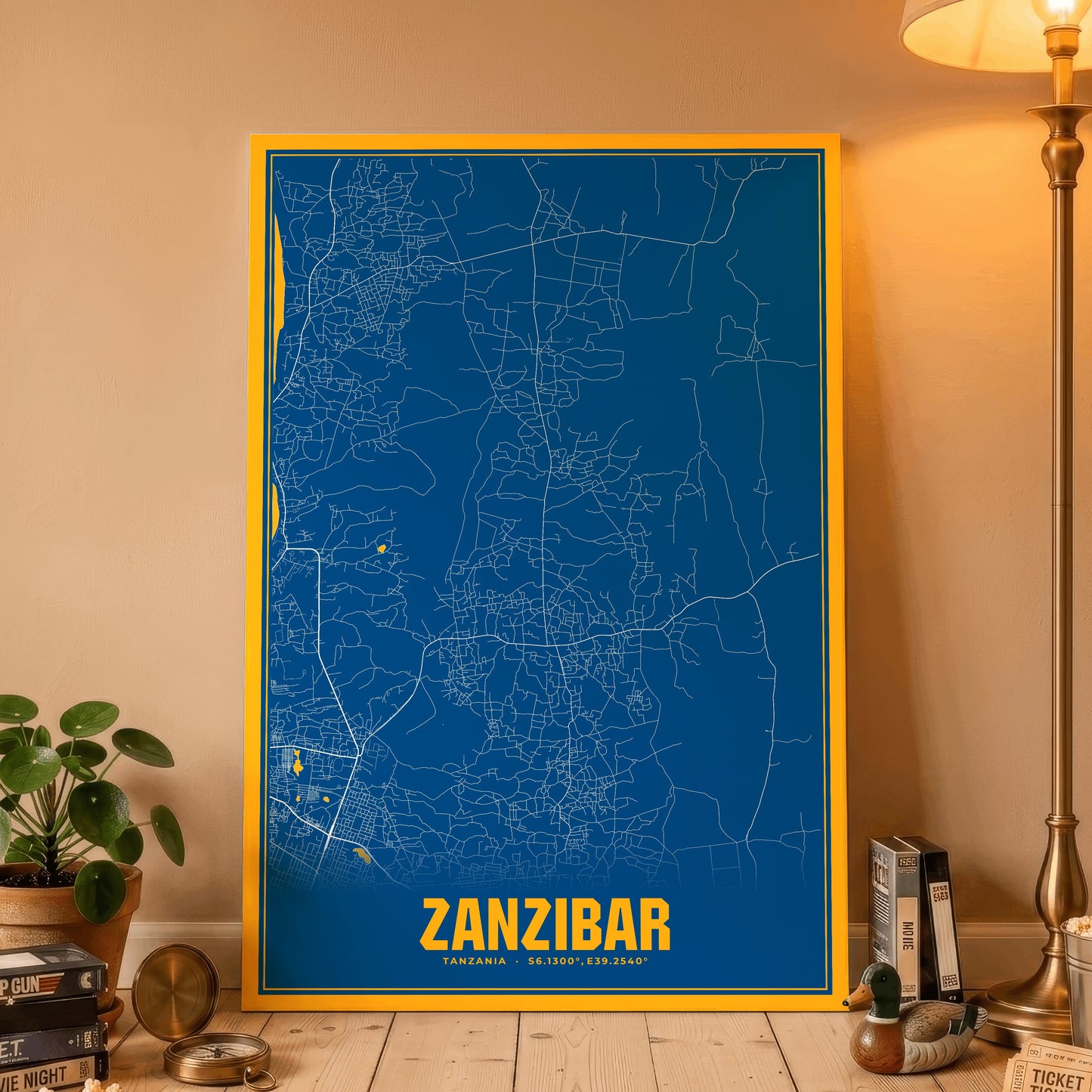 Zanzibar Blockbuster Map Poster
