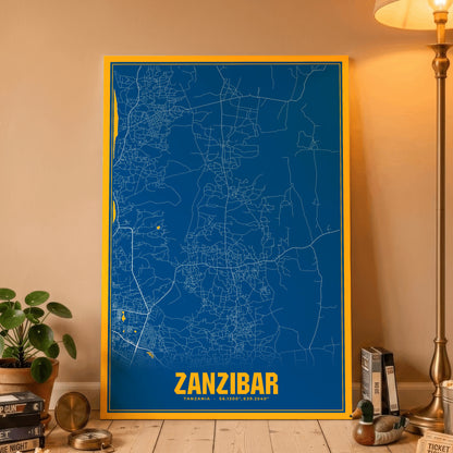 Zanzibar Blockbuster Map Poster