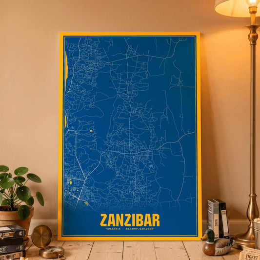 Zanzibar Blockbuster Map Poster