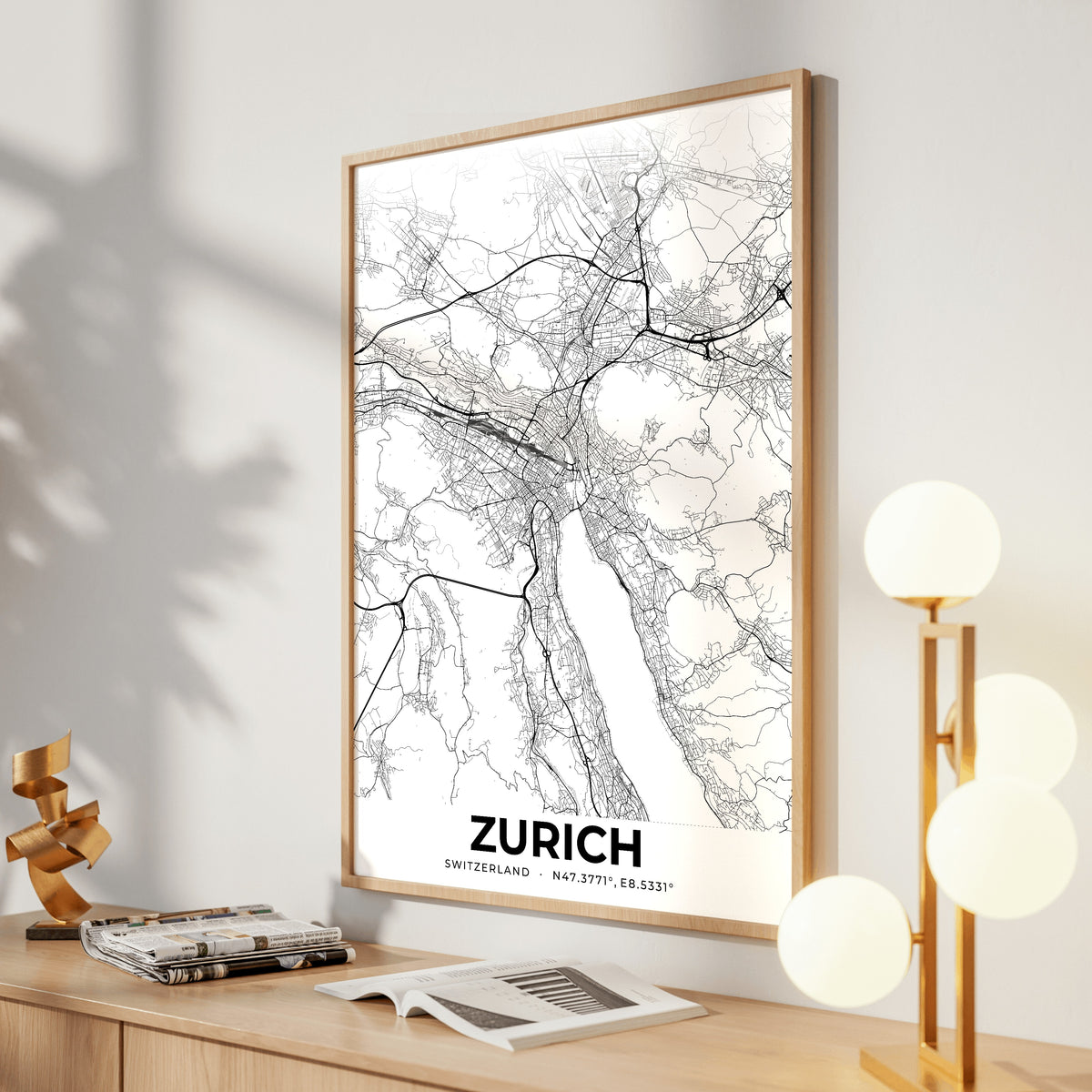 Zurich Elegant Map Poster