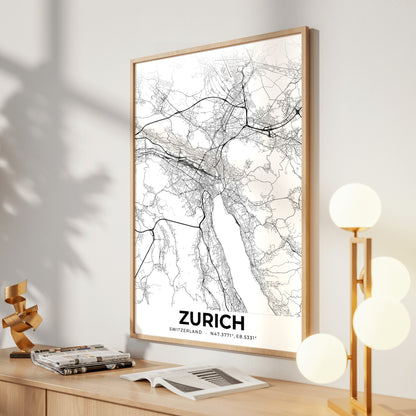 Zurich Elegant Map Poster