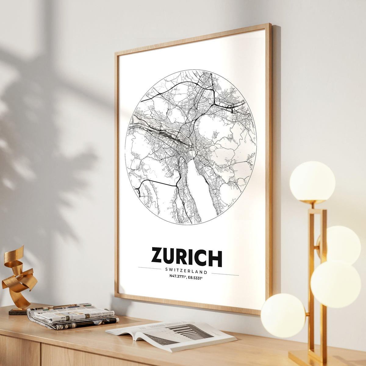 Zurich Spot Map Poster