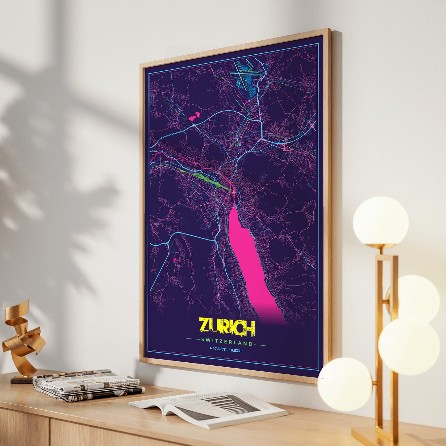 Zurich Cyberpunk Map Poster
