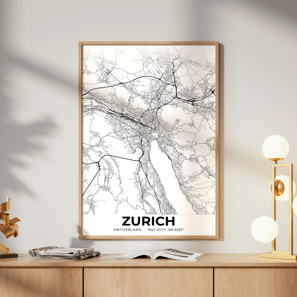 Zurich Elegant Map Poster