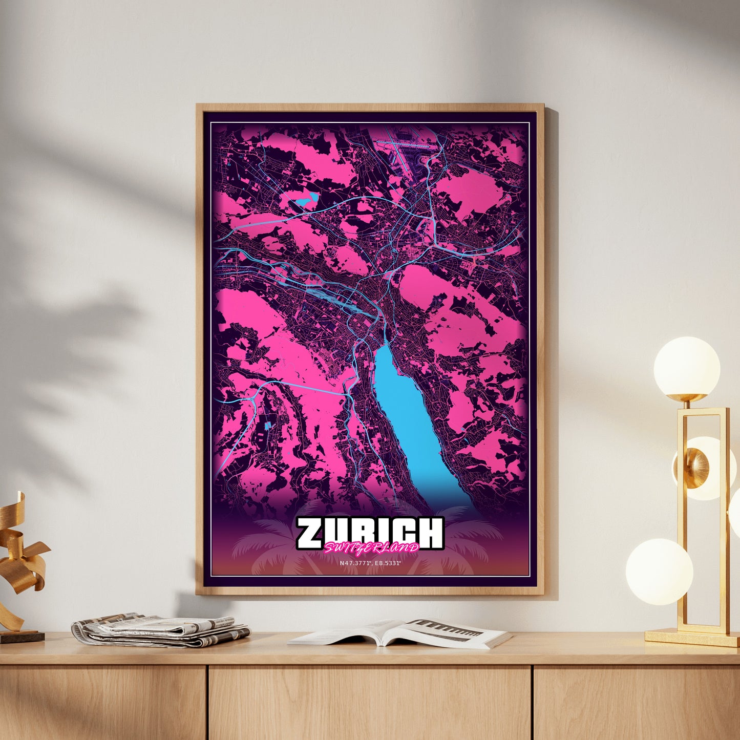 Zurich GTA Map Poster