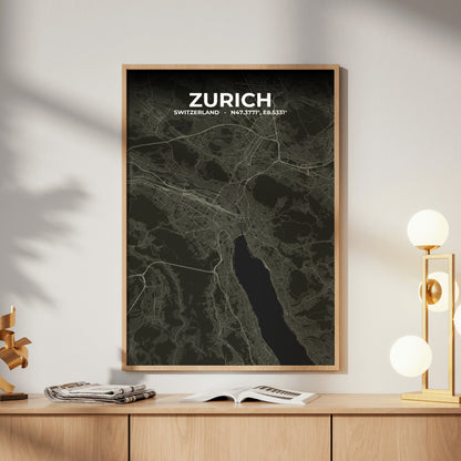 Zurich Sable Map Poster