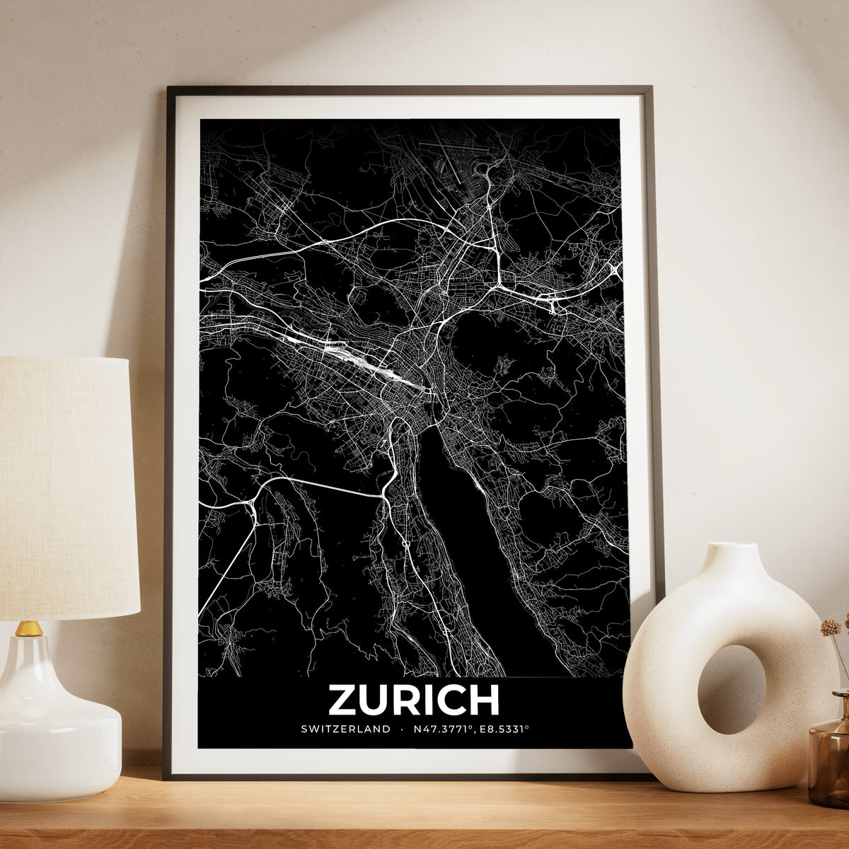 Zurich Elegant Map Poster