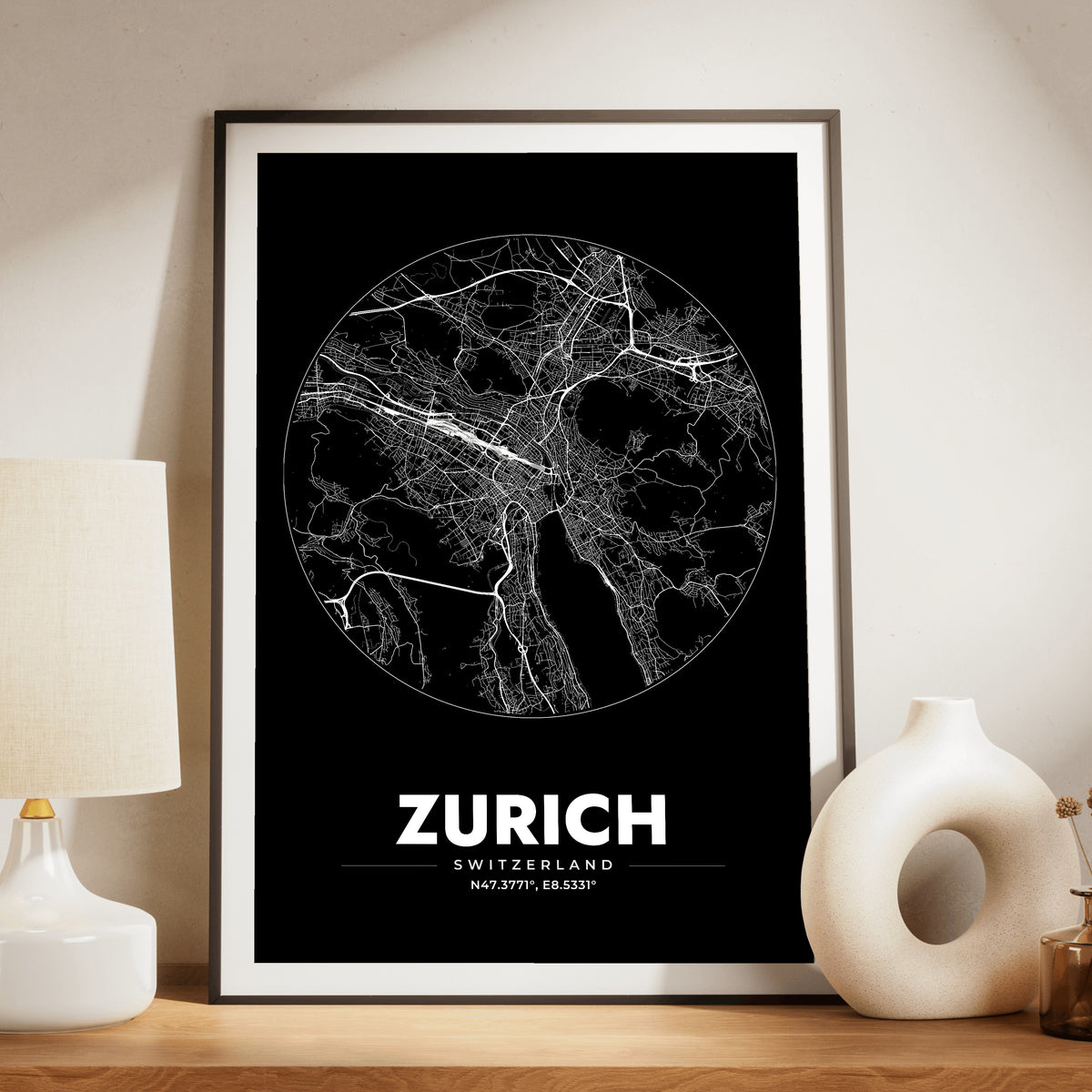 Zurich Spot Map Poster