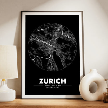 Zurich Spot Map Poster