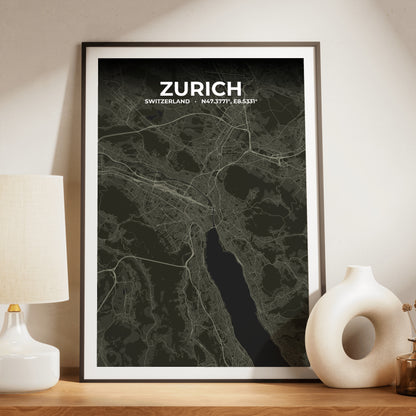 Zurich Sable Map Poster