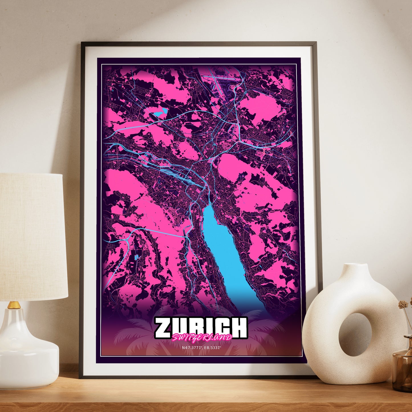 Zurich GTA Map Poster