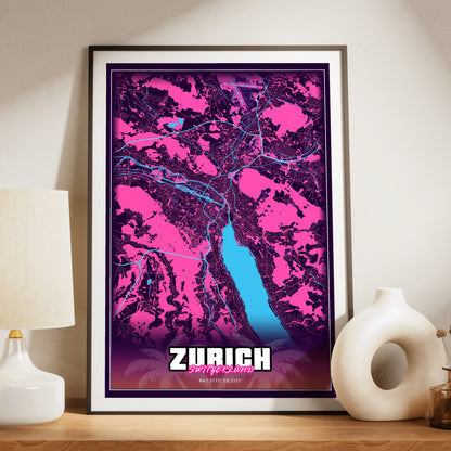 Zurich GTA Map Poster