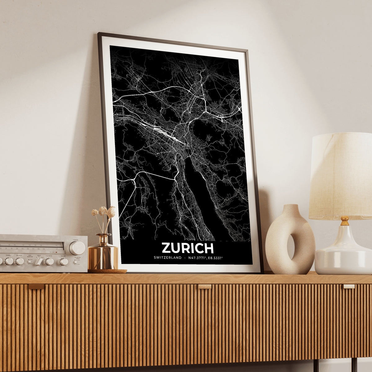 Zurich Elegant Map Poster