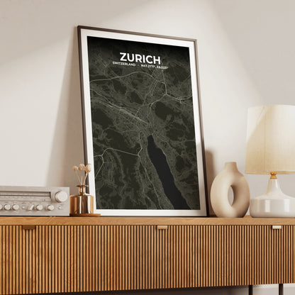 Zurich Sable Map Poster