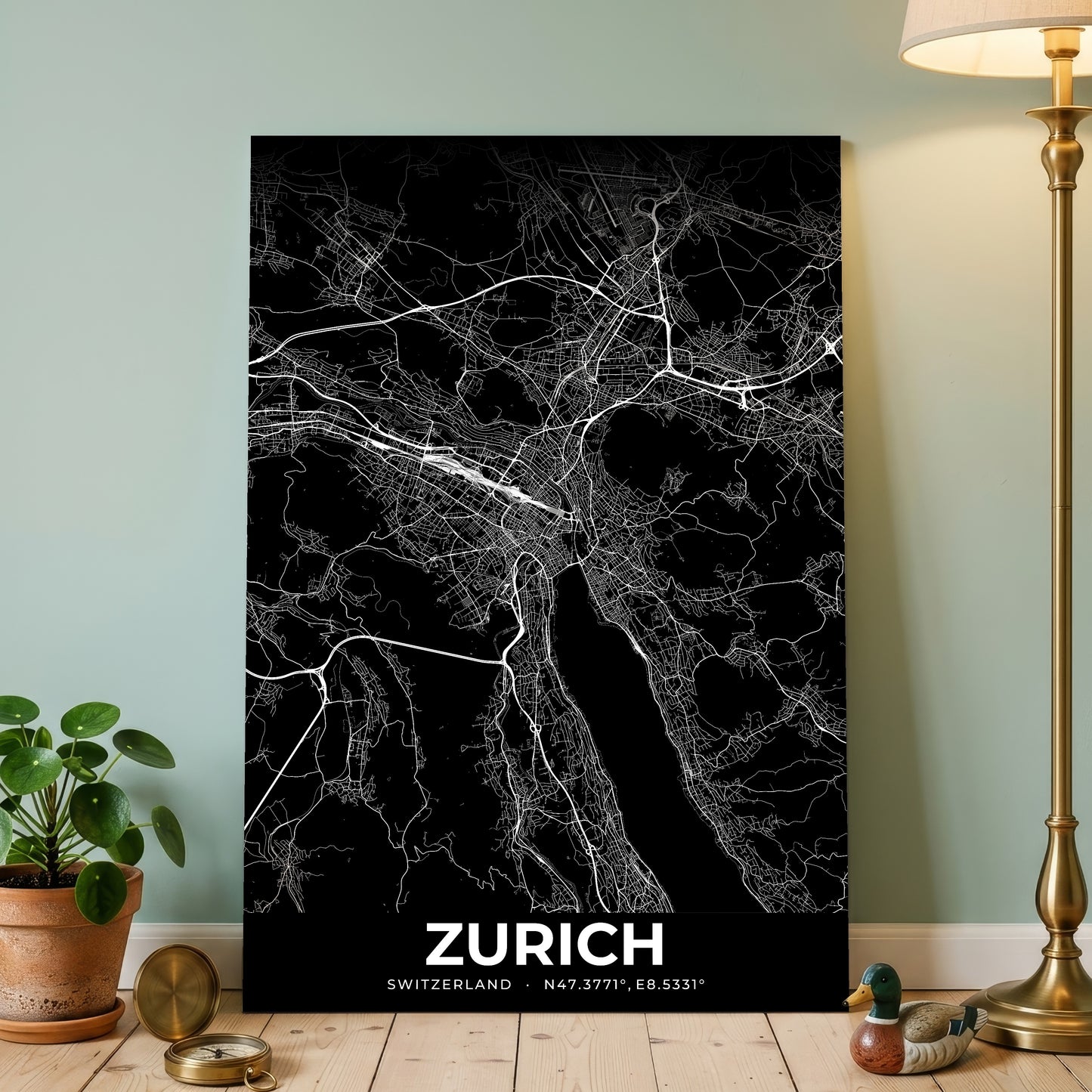 Zurich Elegant Map Poster