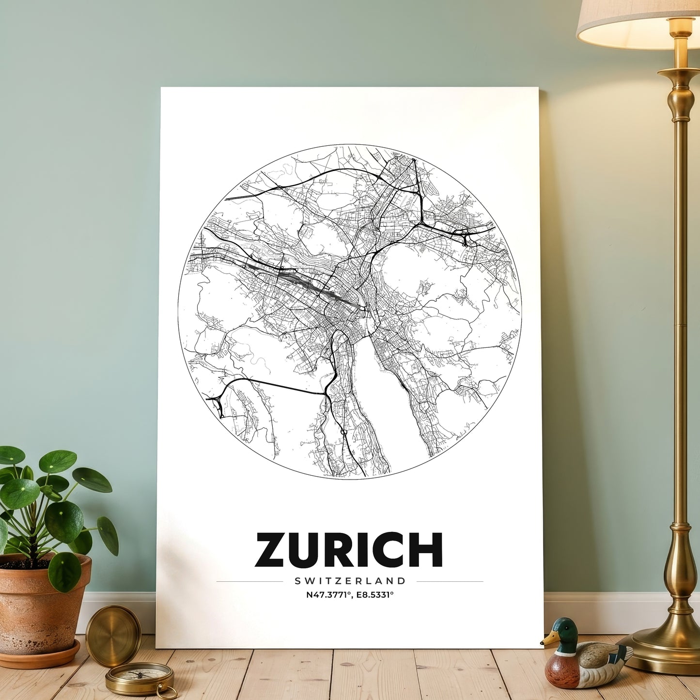 Zurich Spot Map Poster