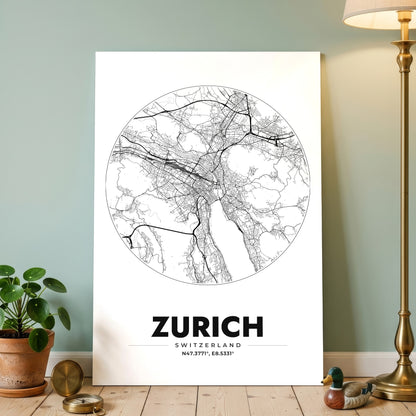 Zurich Spot Map Poster