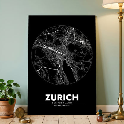 Zurich Spot Map Poster