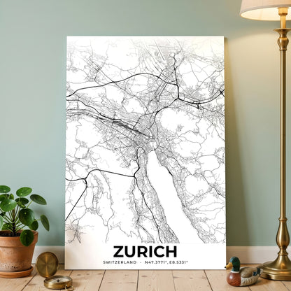 Zurich Elegant Map Poster