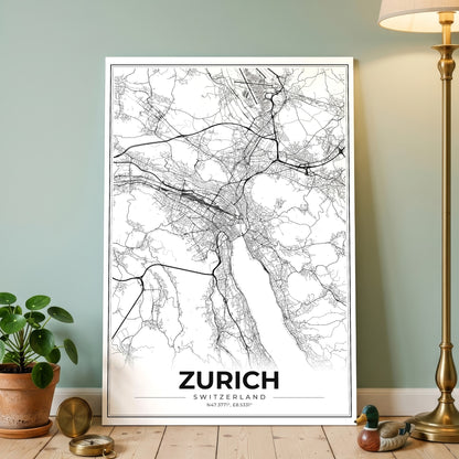 Zurich Modern Map Poster