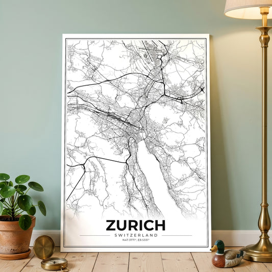 Zurich Modern Map Poster