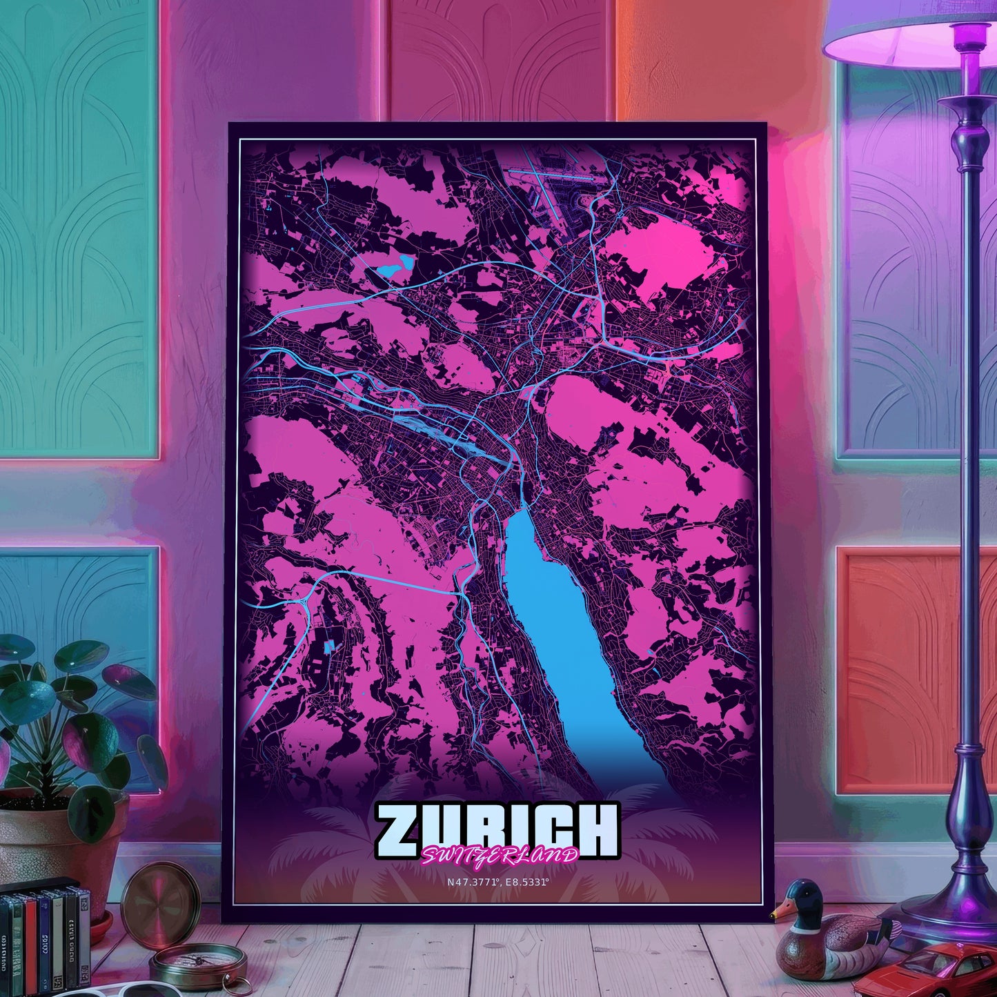 Zurich GTA Map Poster