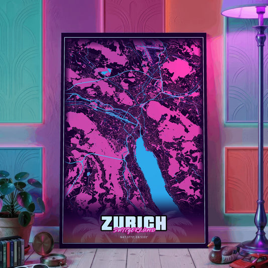 Zurich GTA Map Poster